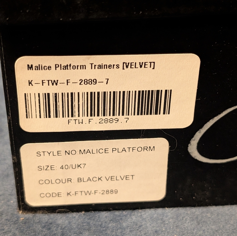 Brand new Killstar no Malice Crushed Velvet Platform Trainers Sneakers - Picture 11 of 12
